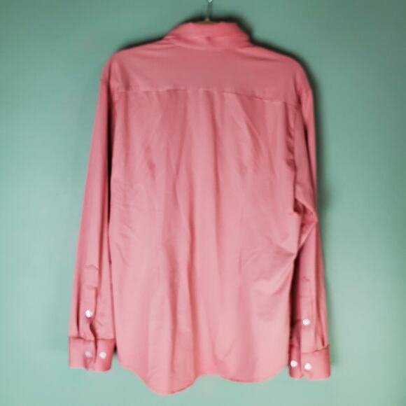 Mizzen + Main Men's Red Check Trim Fit Button Down Long Sleeve Shirt Size Large - Picture 2 of 6